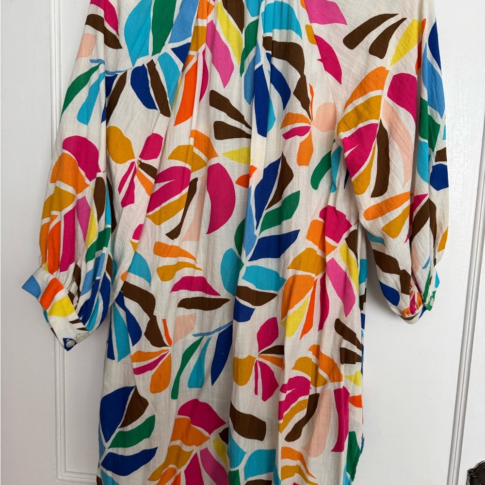 Tabitha Multicolor Leaf Print Button Down Shirt - image 4